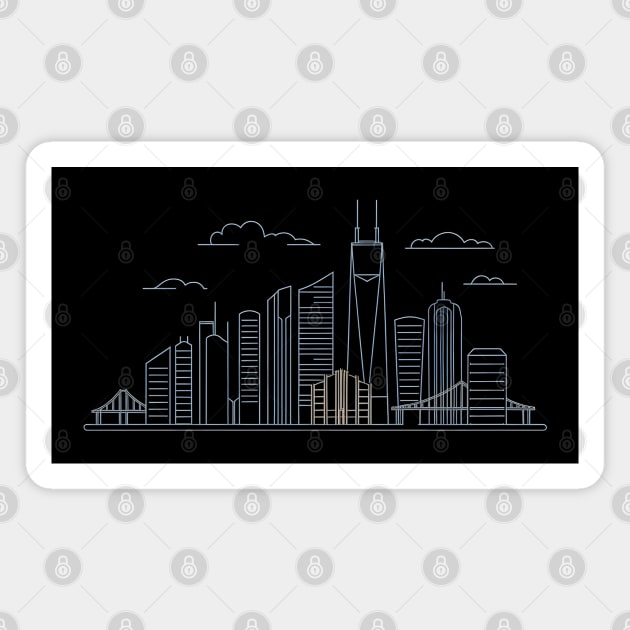 Minimalist Cityscape Magnet by MakerMind8.2